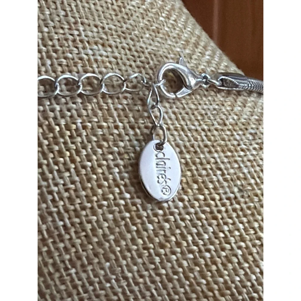 Claires Silver Tone Snake‎ Chain Necklace Adjustable Minimalist Sleek